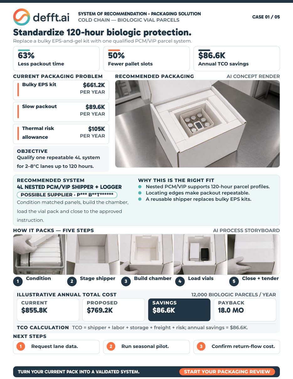 First page of the Biologic Vials — 120-Hour Cold Chain case study